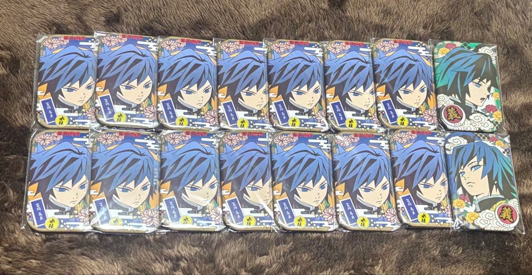 鬼滅の刃 冨岡義勇 まるかく缶バッジ 16点