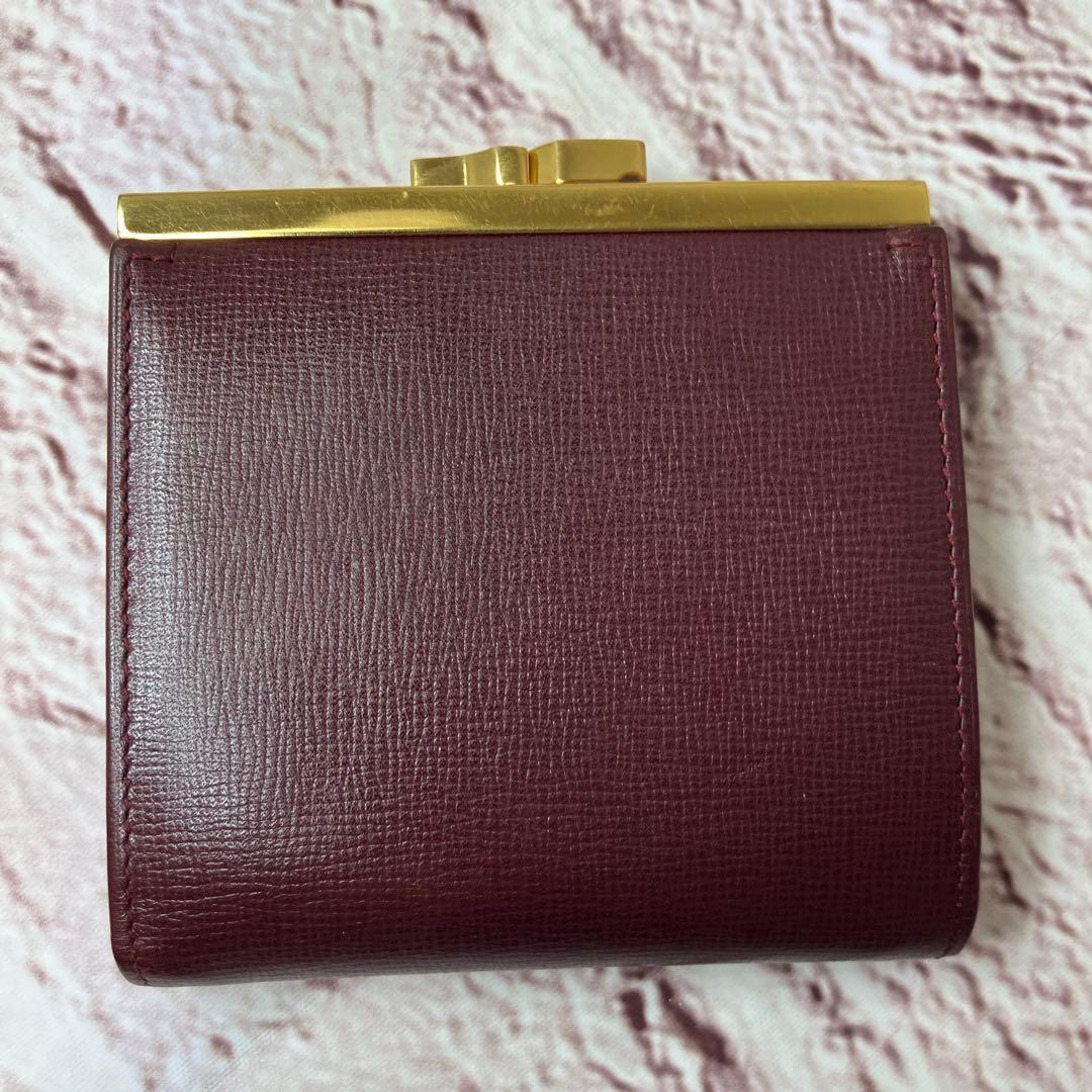 カルティエ✨がま口 ゴールド金具 三つ折り財布 マストライン 本革 レザー