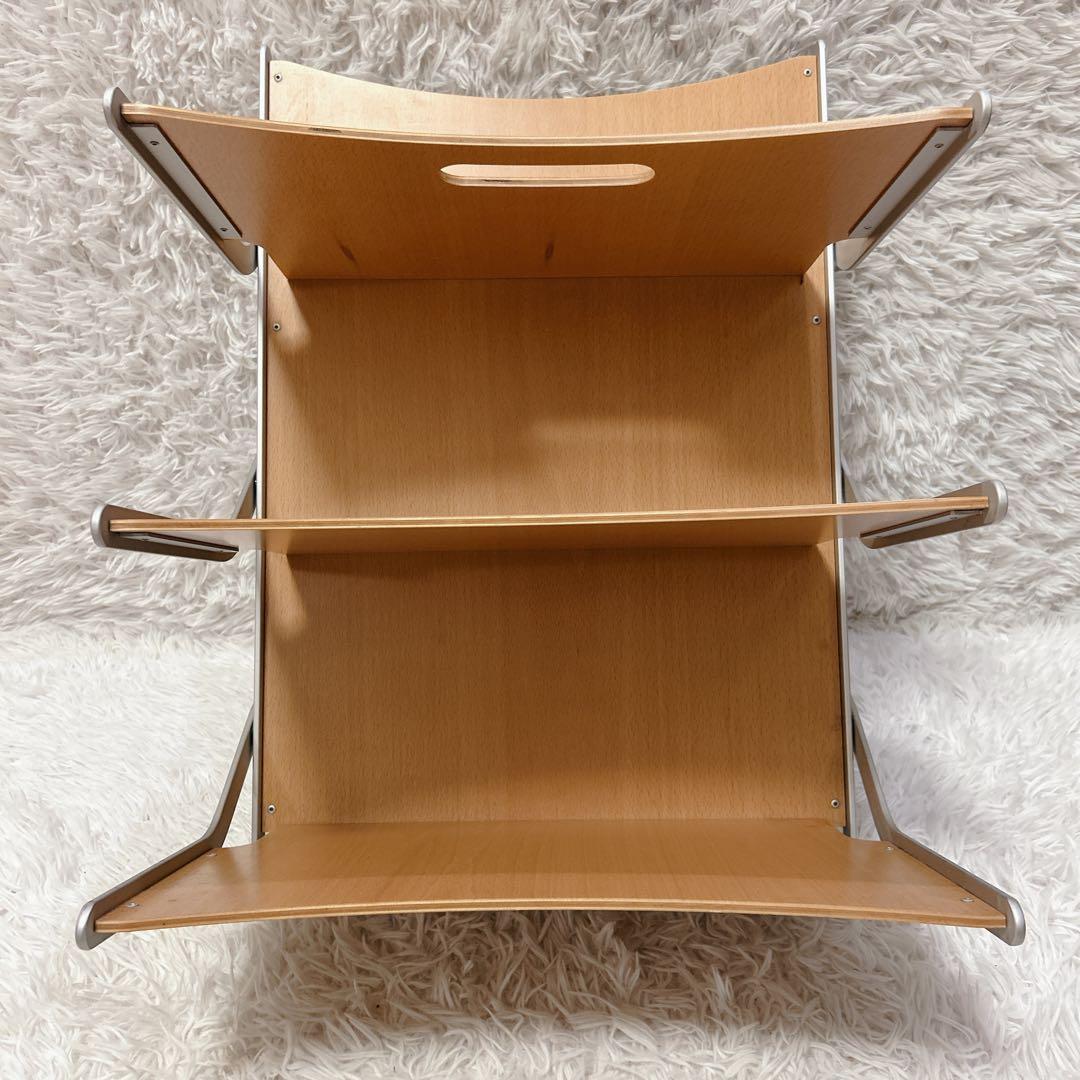 YCAMI イカミ 折りたたみ式 マガジンラック アルミ+ウッド