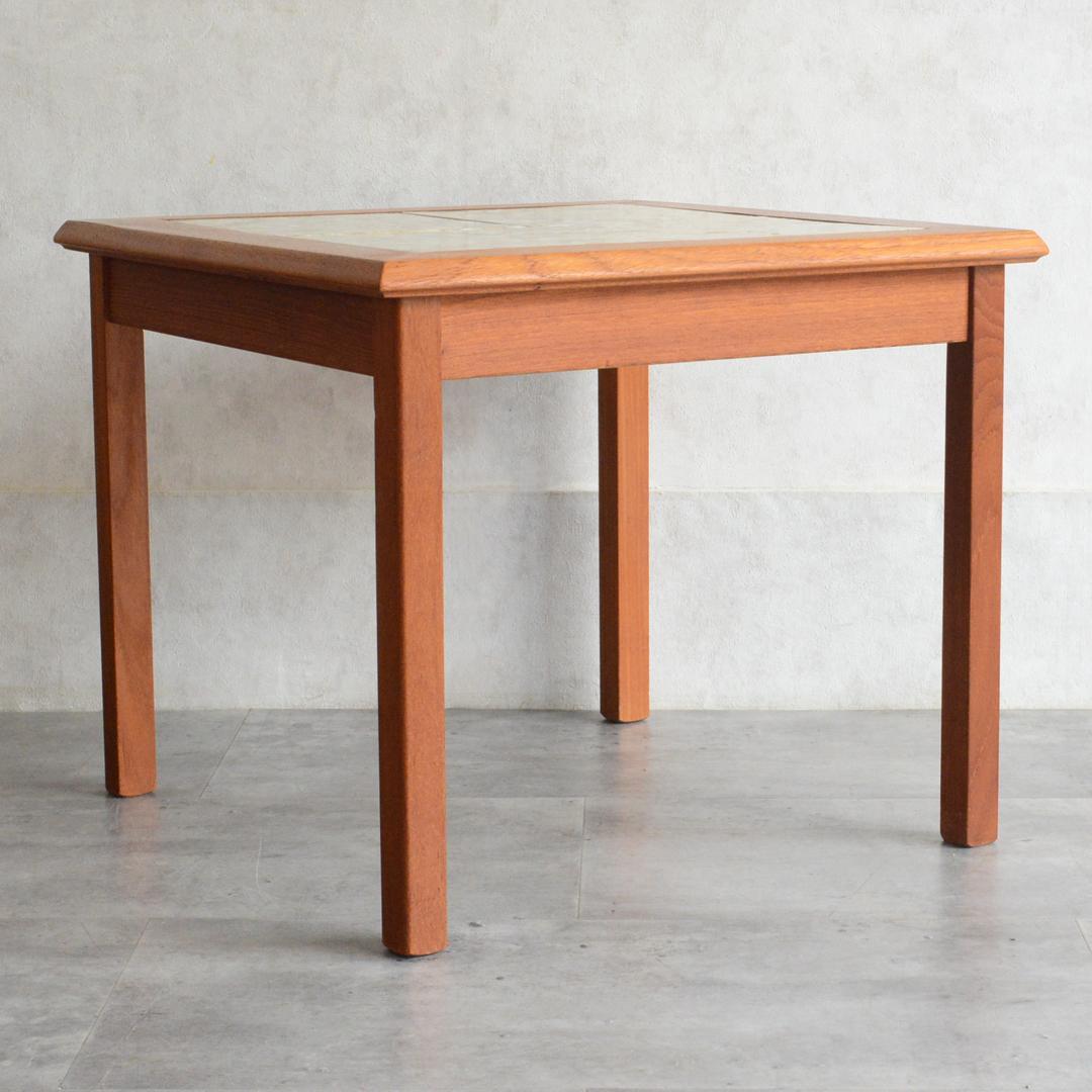 Ran　デンマーク タイルトップ チーク サイドテーブル 北欧家具
