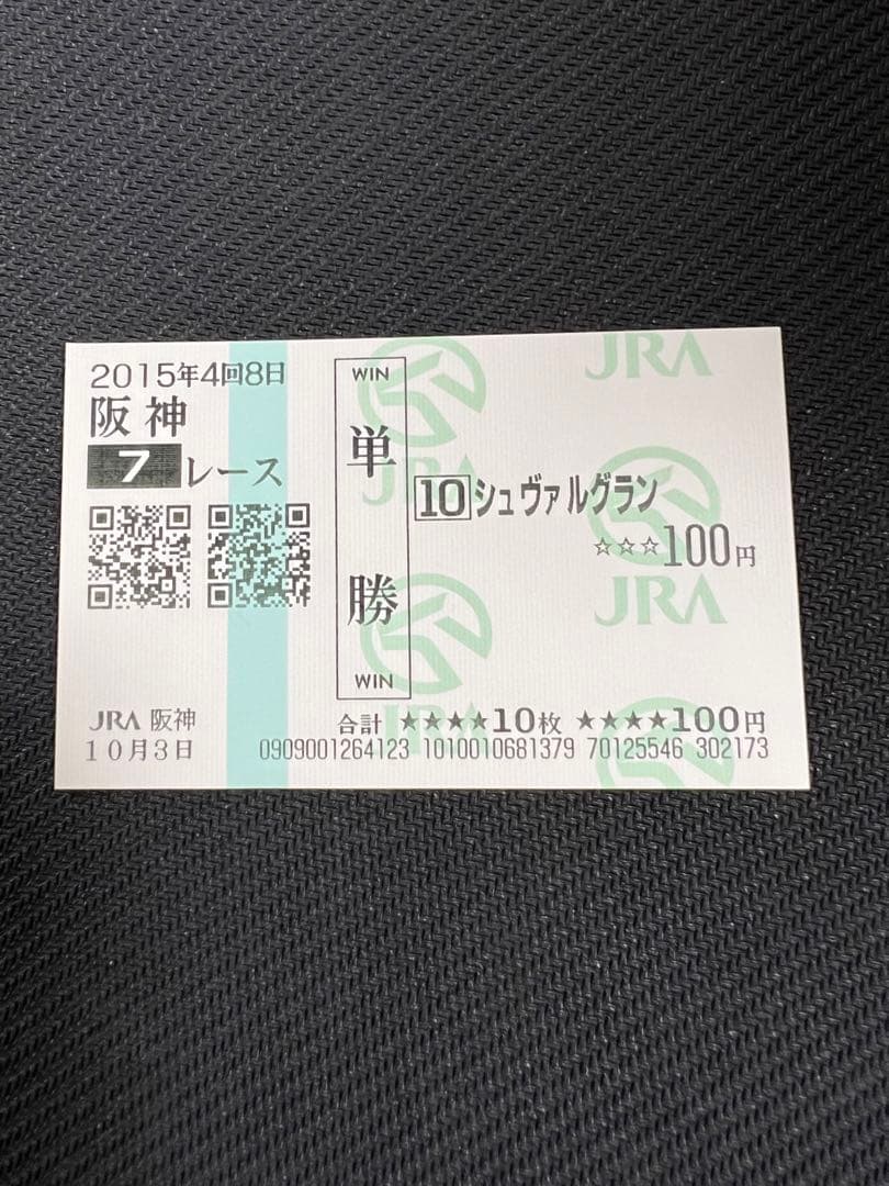 ◎シュヴァルグラン　現地単勝馬券　毎日杯・自己条件レース単勝的中馬券◎