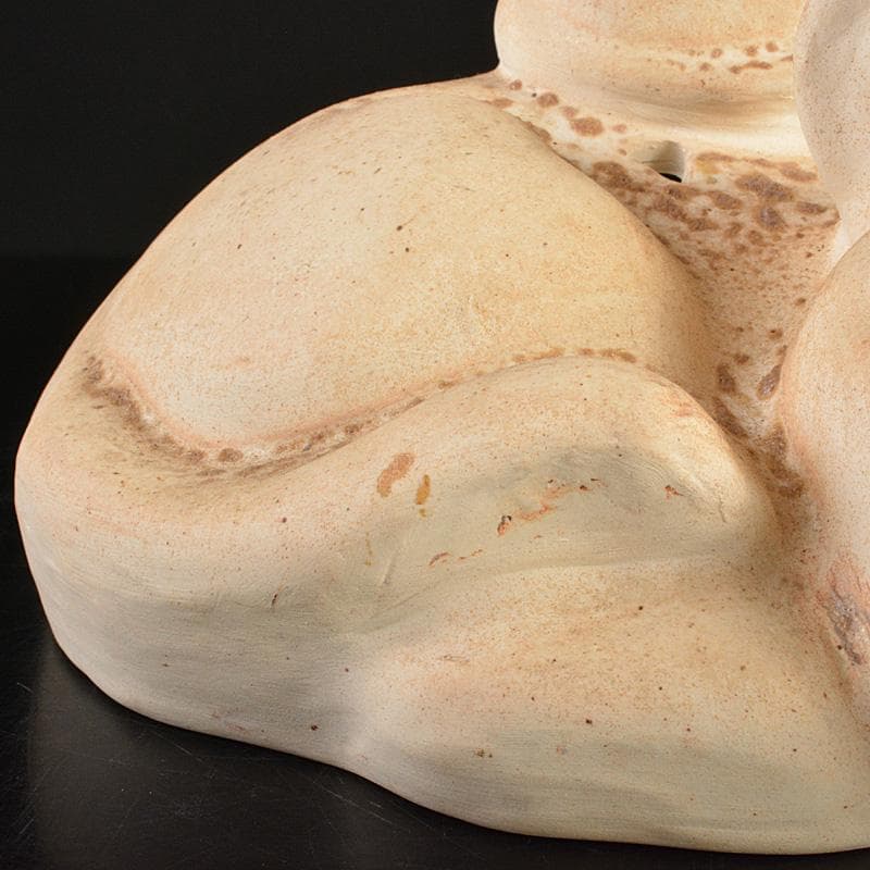 備前焼　古備前　白備前　猫　置物　M　R7151