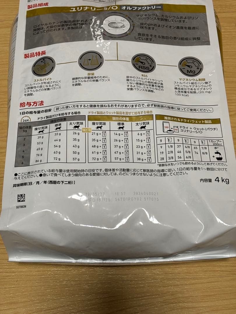  CANIN ユリナリーS/O オルファクトリー　4kg