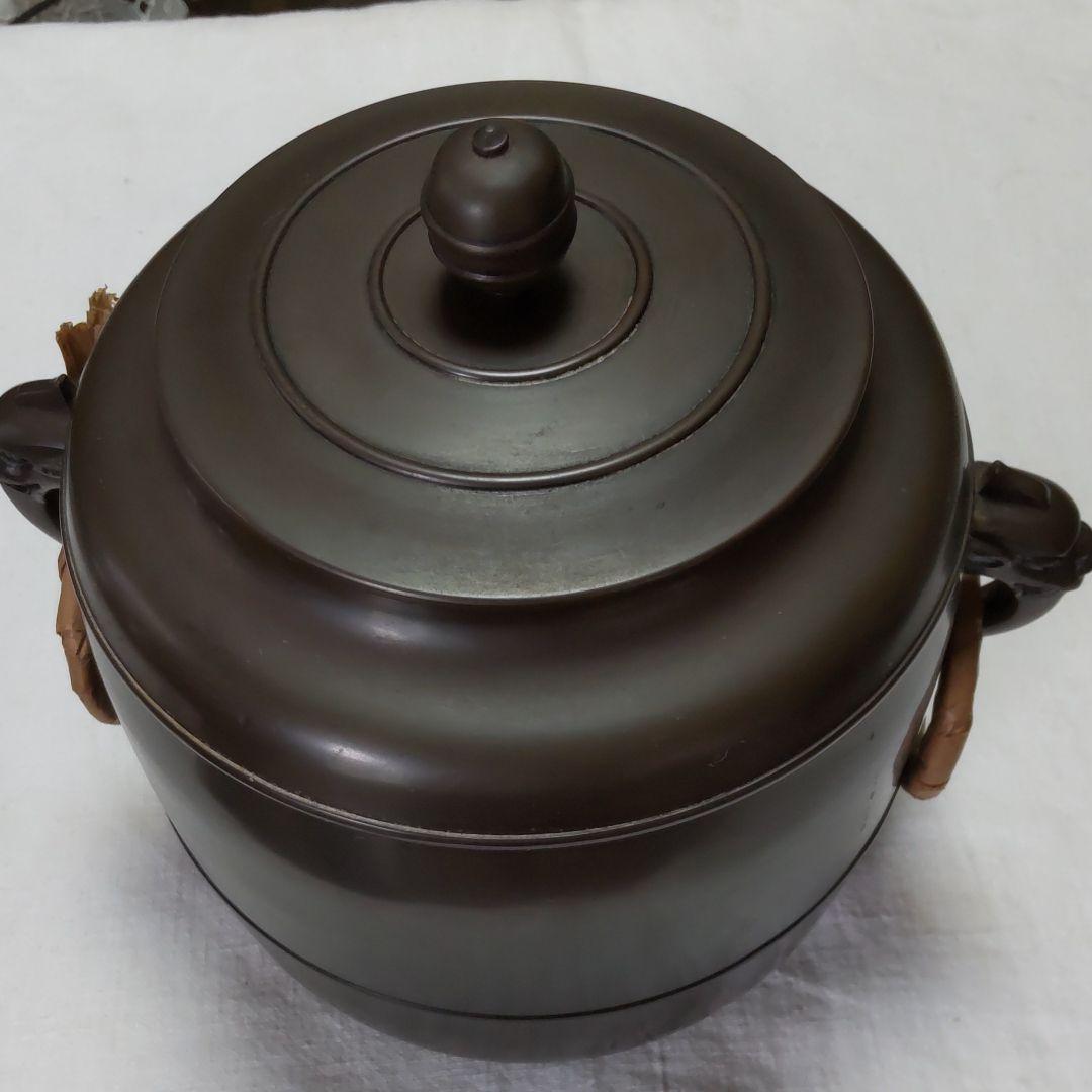 唐銅水差し/竹製柄杓-未使用