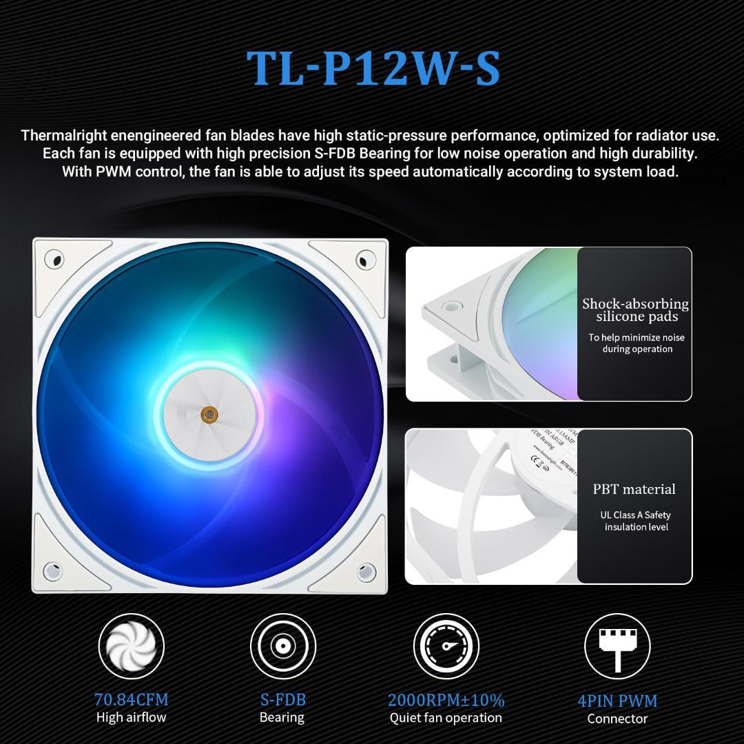FW360 ARGB CPU水冷 2.4インチIPS画面 ホワイト