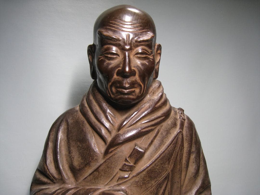 親鸞さん【親鸞聖人像】　ブロンズ製 浄土真宗開祖　　 高さ約59㎝