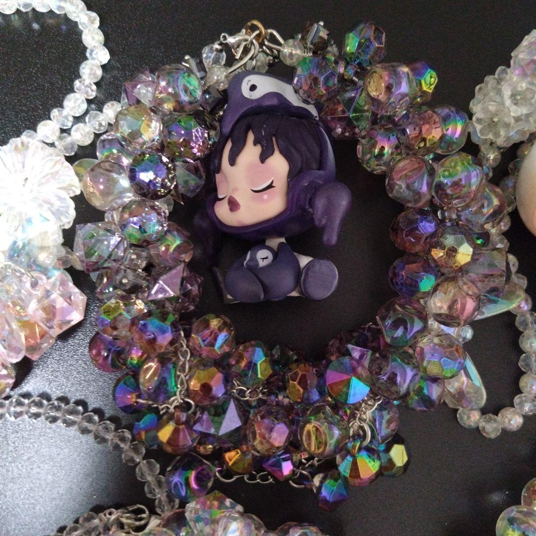 【バラ売り可能】ハンドメイド アクリルビーズ リース　スカルパンダ　6点セット