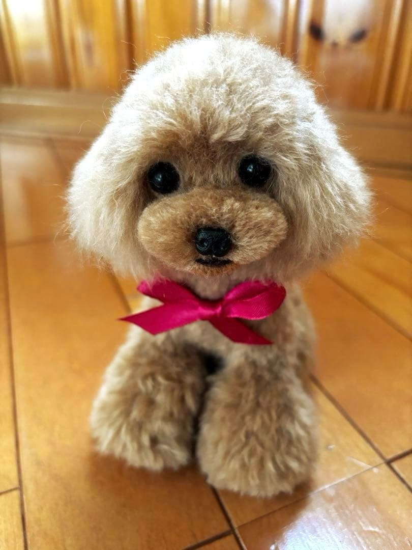 毛糸+羊毛フェルト トイプードル 17cm