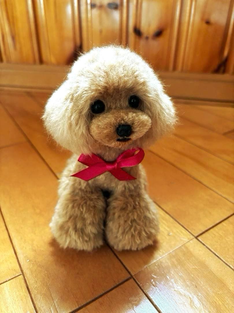 毛糸+羊毛フェルト トイプードル 17cm