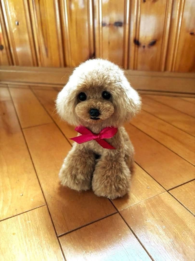 毛糸+羊毛フェルト トイプードル 17cm