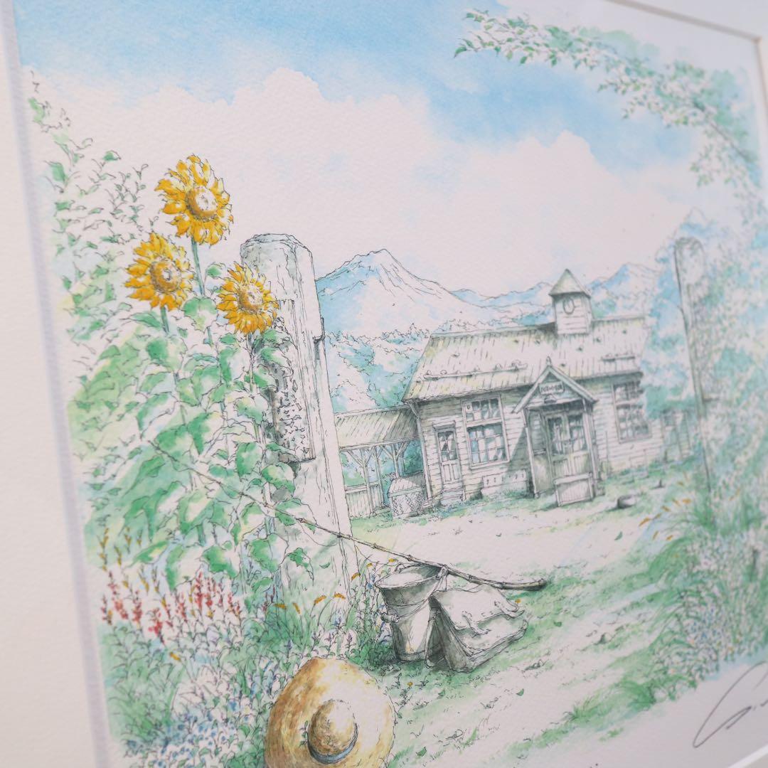 真作保証 内田新哉 少年時代 リトグラフ 版画 エディション 直筆サイン 額装