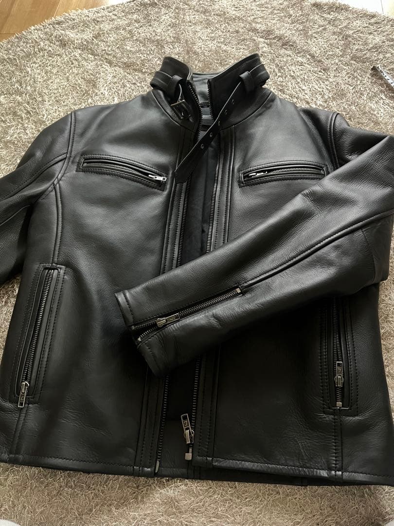 Lingoo Leathers ブラックレザーシングルライダース