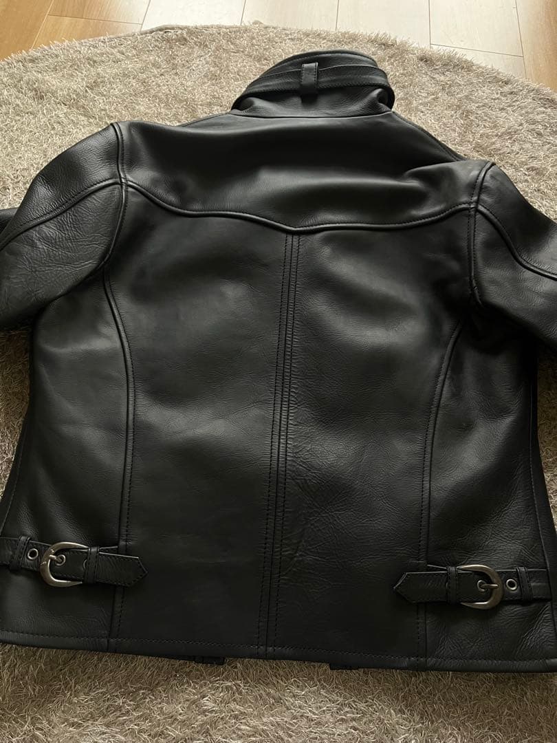 Lingoo Leathers ブラックレザーシングルライダース