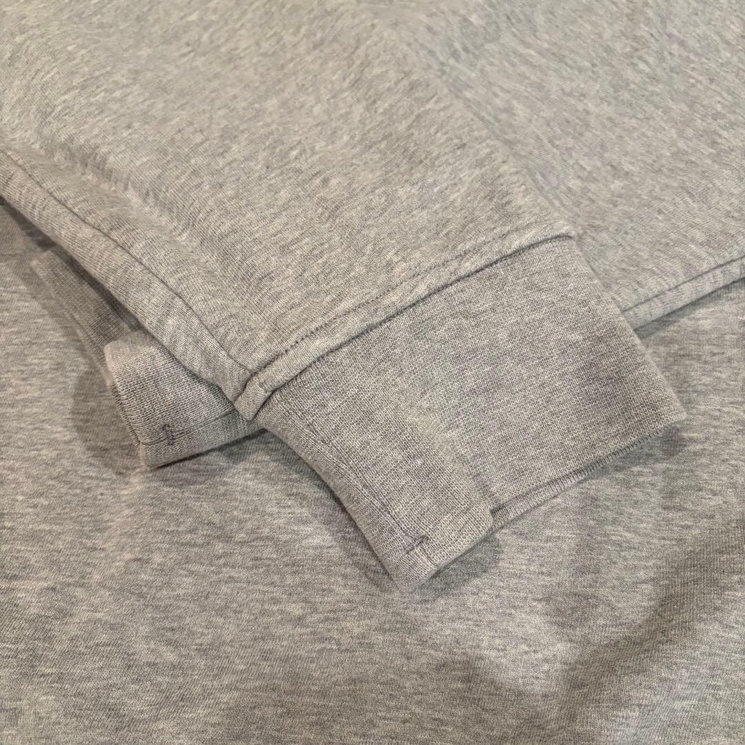 【美品】STONE  ロゴパッチ付きスウェットパーカー グレー XL