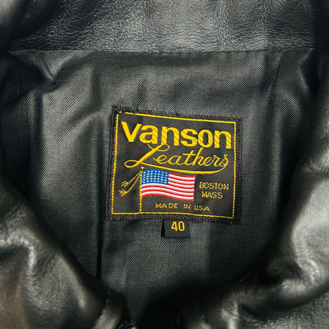 VANSON 40 バンソン シングルライダース レザージャケット カウハイド