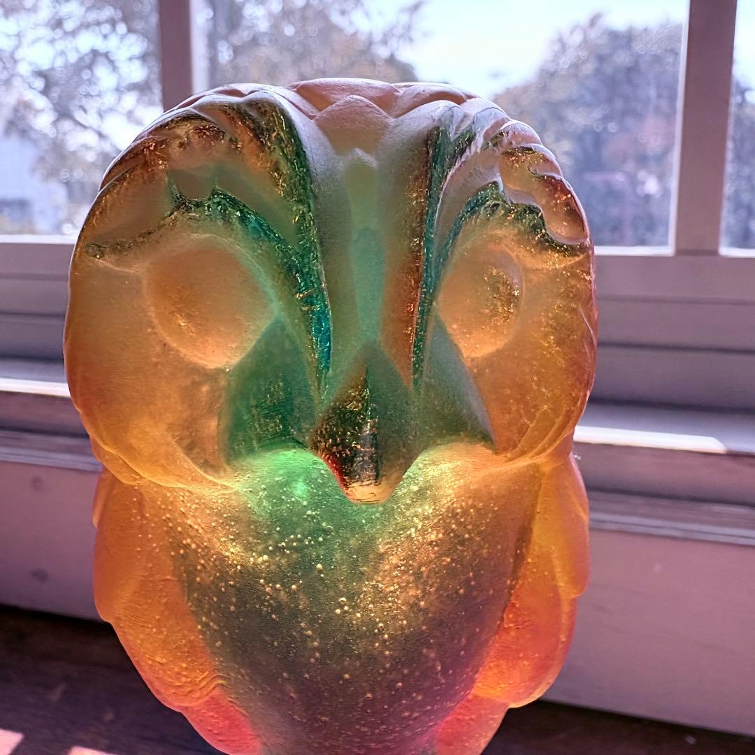 梟　ふくろう　ドームフランス　daum バカラ　置物　アンティーク　ビンテージ