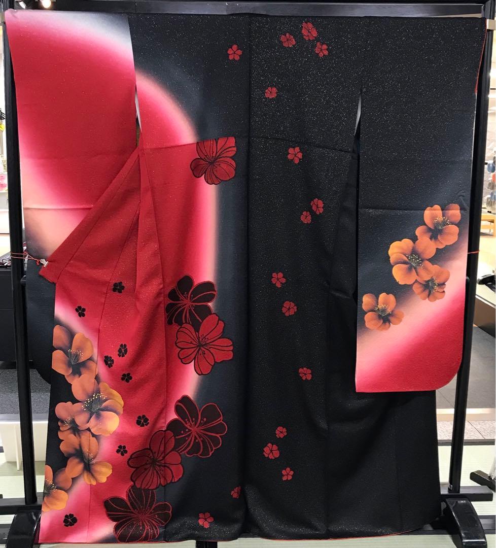 ★少々難あり★正絹 振袖 仕立て上がり リメイク w-B