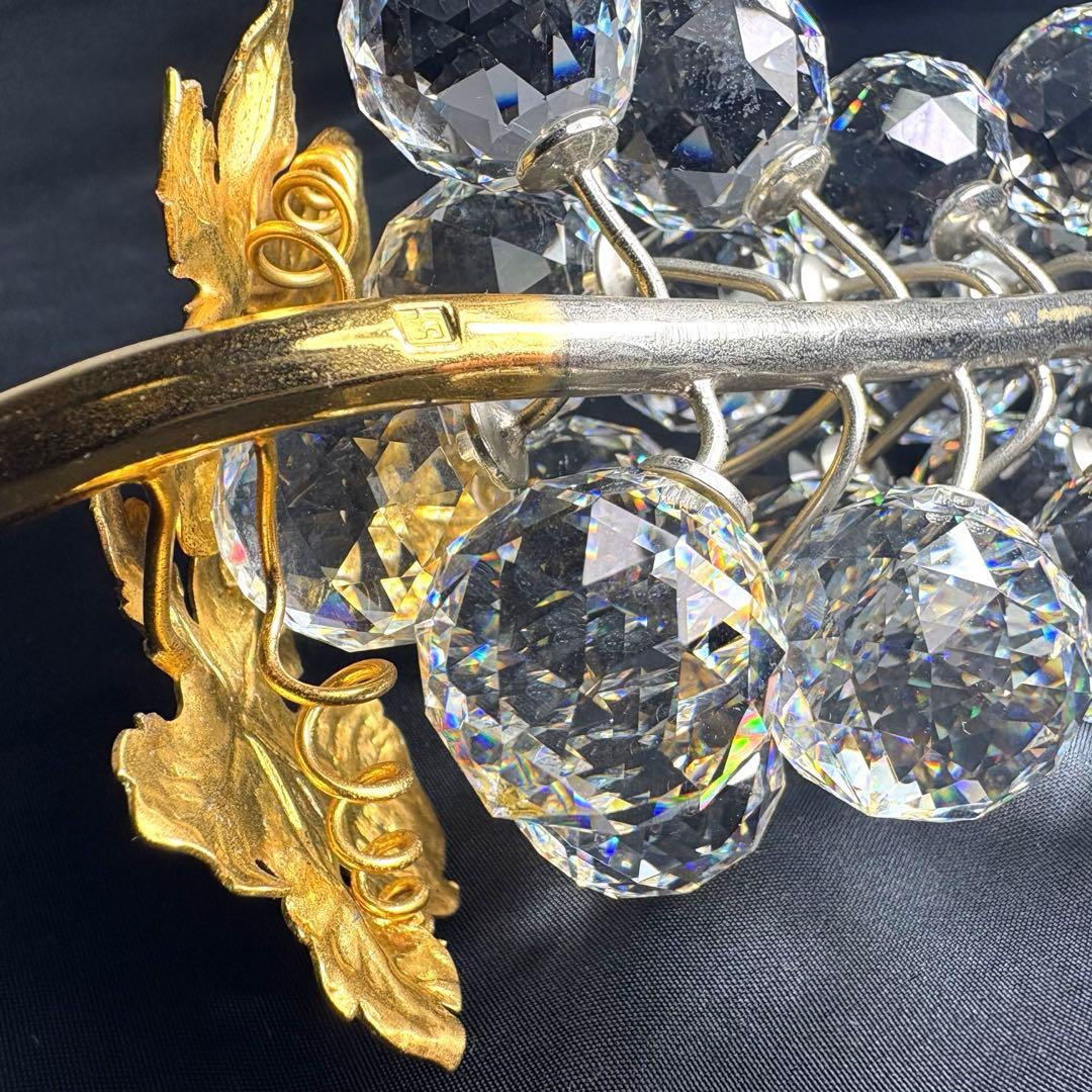 【希少】一房のブドウ▫️スワロフスキー 旧ロゴ刻印 ヴィンテージ 廃盤 16cm