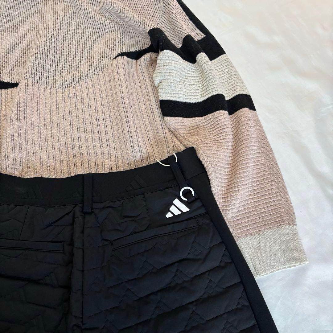 専用様…ピンクジャケットadidas モックネックセーターとキルティングパンツ