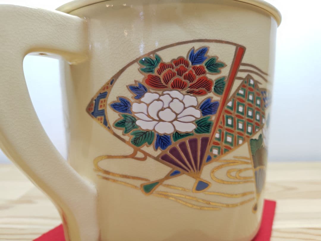 送料込【逢絢亭・新品】茶道具 水屋道具 片口水注 京焼 扇面流水 紙箱入り