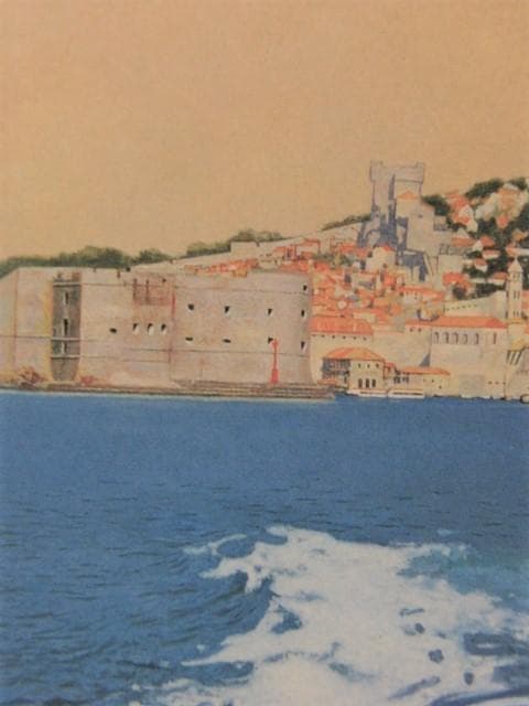 北村巖、【城塞の街】、希少な額装用画集より、新品額装付