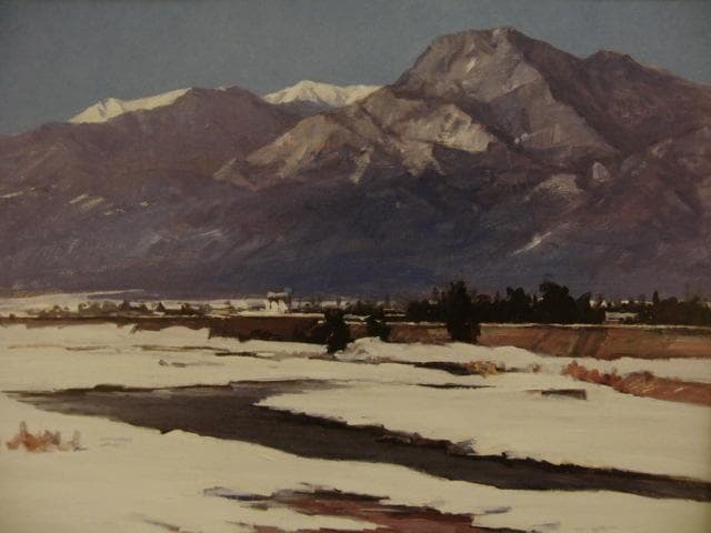 岡宏、【信濃富士】、希少な額装用画集より、新品額装付、状態良好