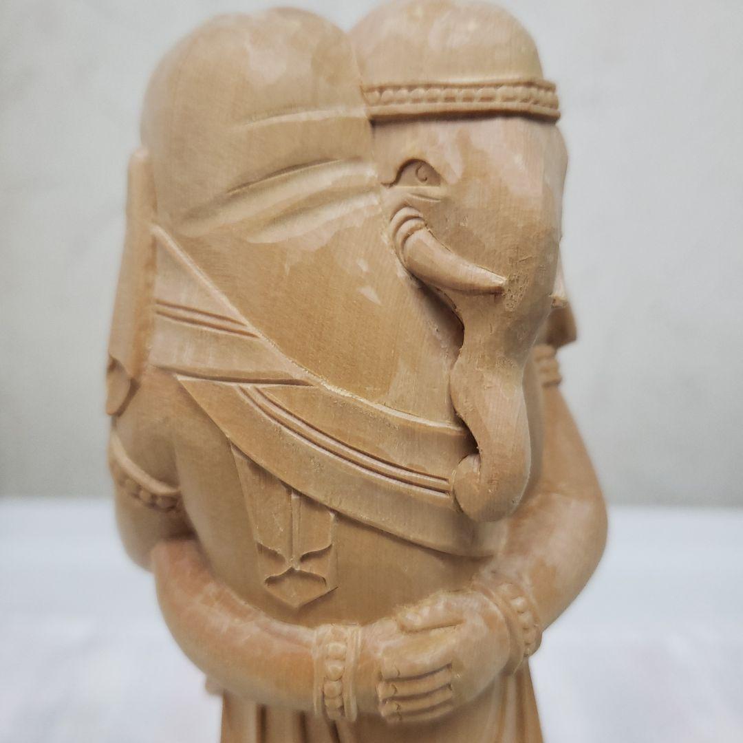 Ｂフライデー蔵出し特価ヒバ材 歓喜天 約21cm◆大聖歓喜天 象鼻天 ガネーシャ