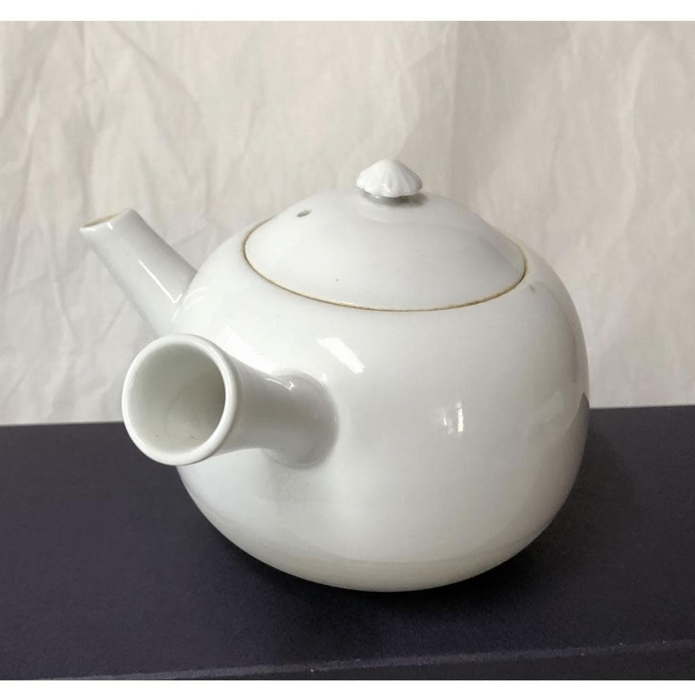 e2988 如阿弥 白磁 煎茶急須 柴田如阿弥 急須 横手急須 茶道具 煎茶道具