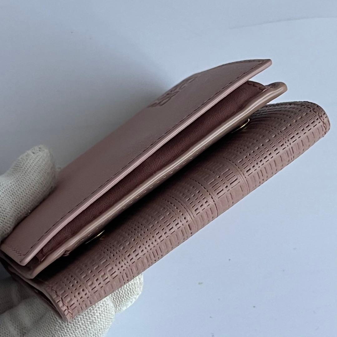 ✨未使用保管品✨　LOEWE コンパクトウォレット　ミニ財布　レザー　ピンク