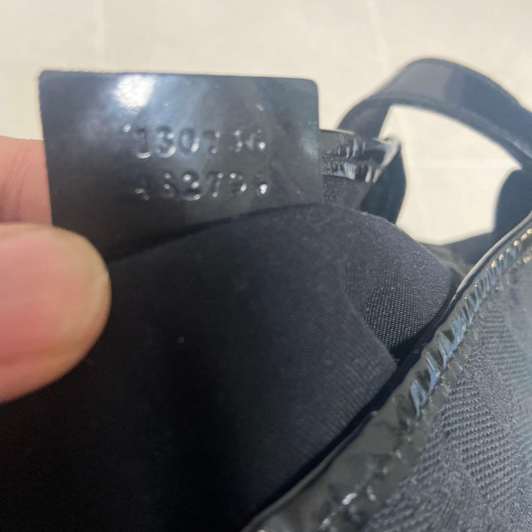 Gucci ♡ショルダーバッグ 黒 キャンバス/レザー♡アビーライン♡