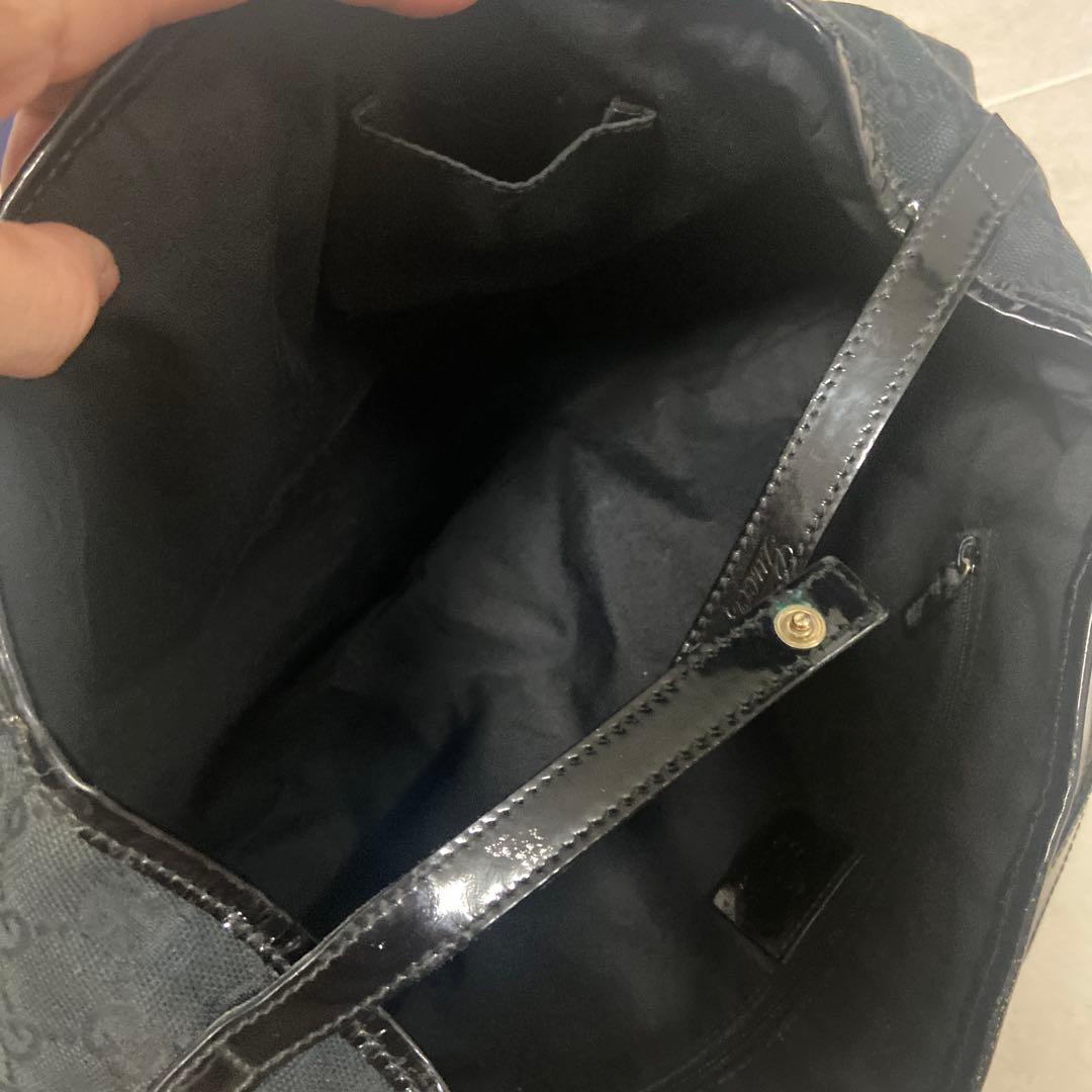 Gucci ♡ショルダーバッグ 黒 キャンバス/レザー♡アビーライン♡