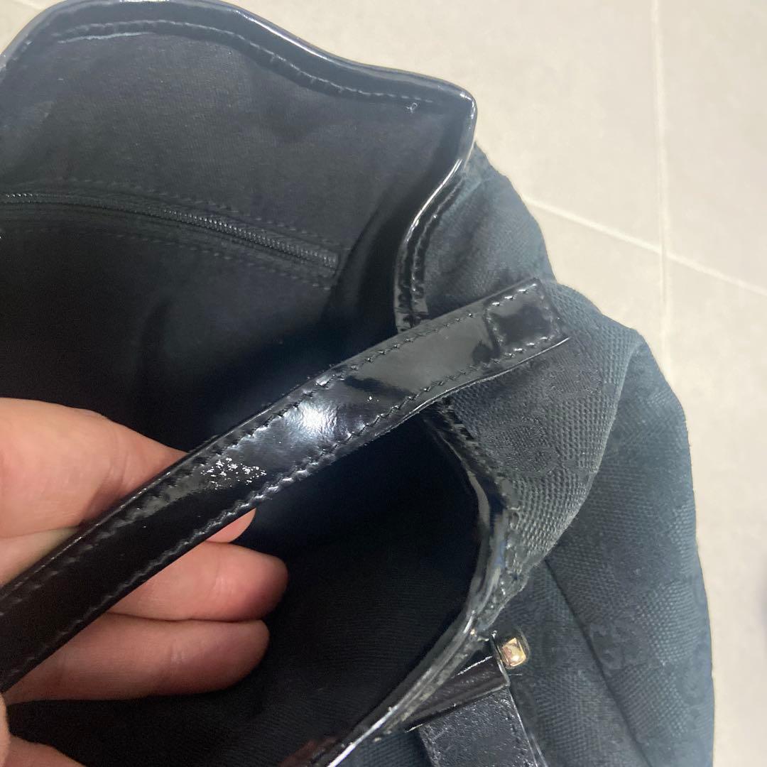 Gucci ♡ショルダーバッグ 黒 キャンバス/レザー♡アビーライン♡