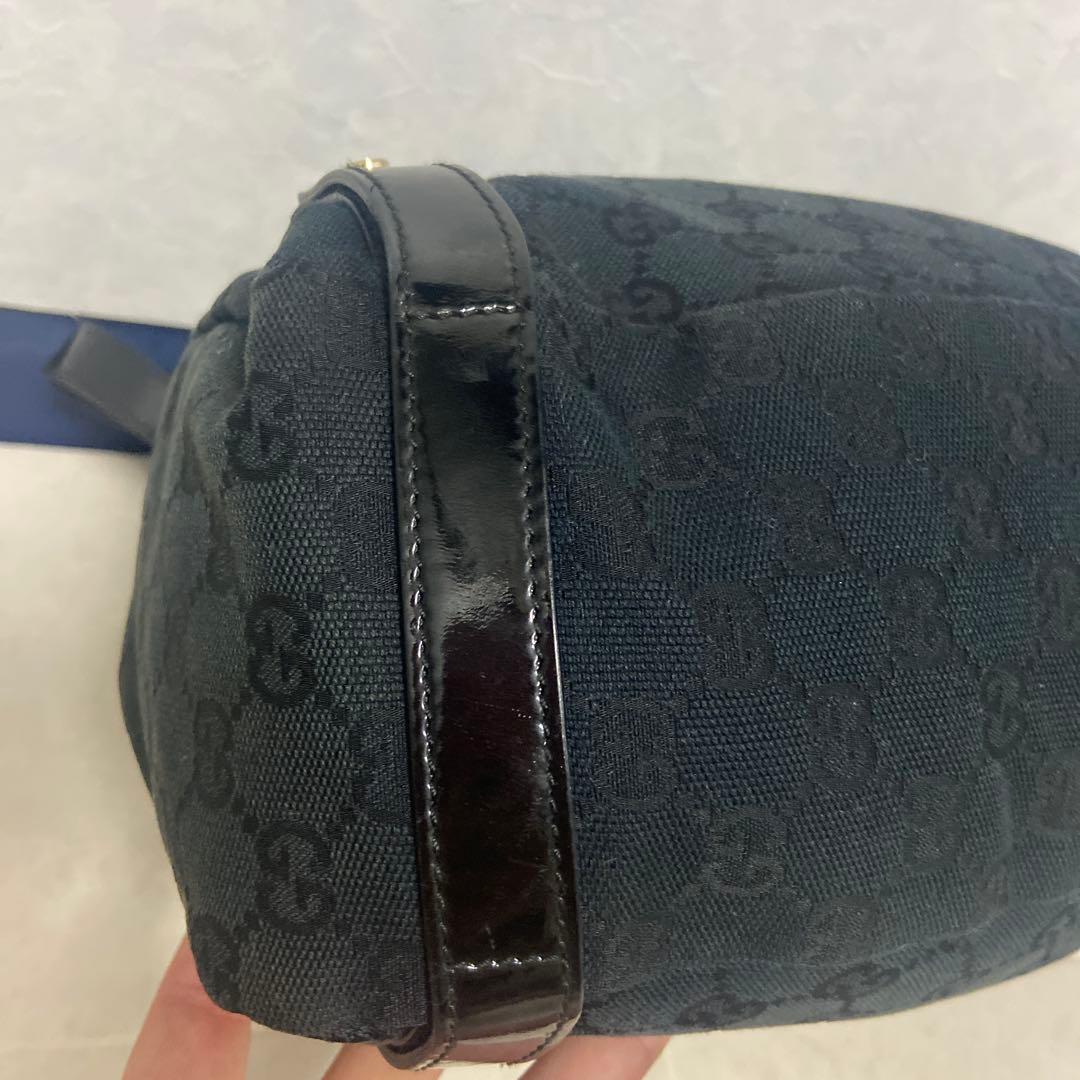 Gucci ♡ショルダーバッグ 黒 キャンバス/レザー♡アビーライン♡