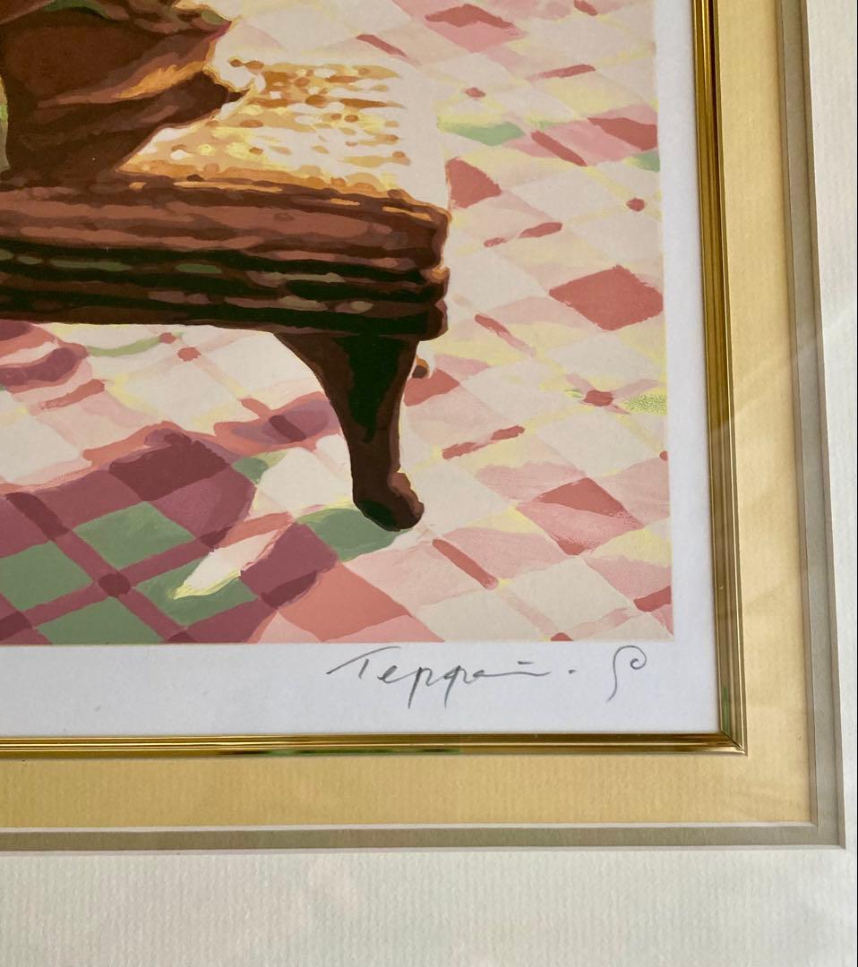 # 【真作保証品】笹倉鉄平『語らい』 額装シルクスクリーン版画