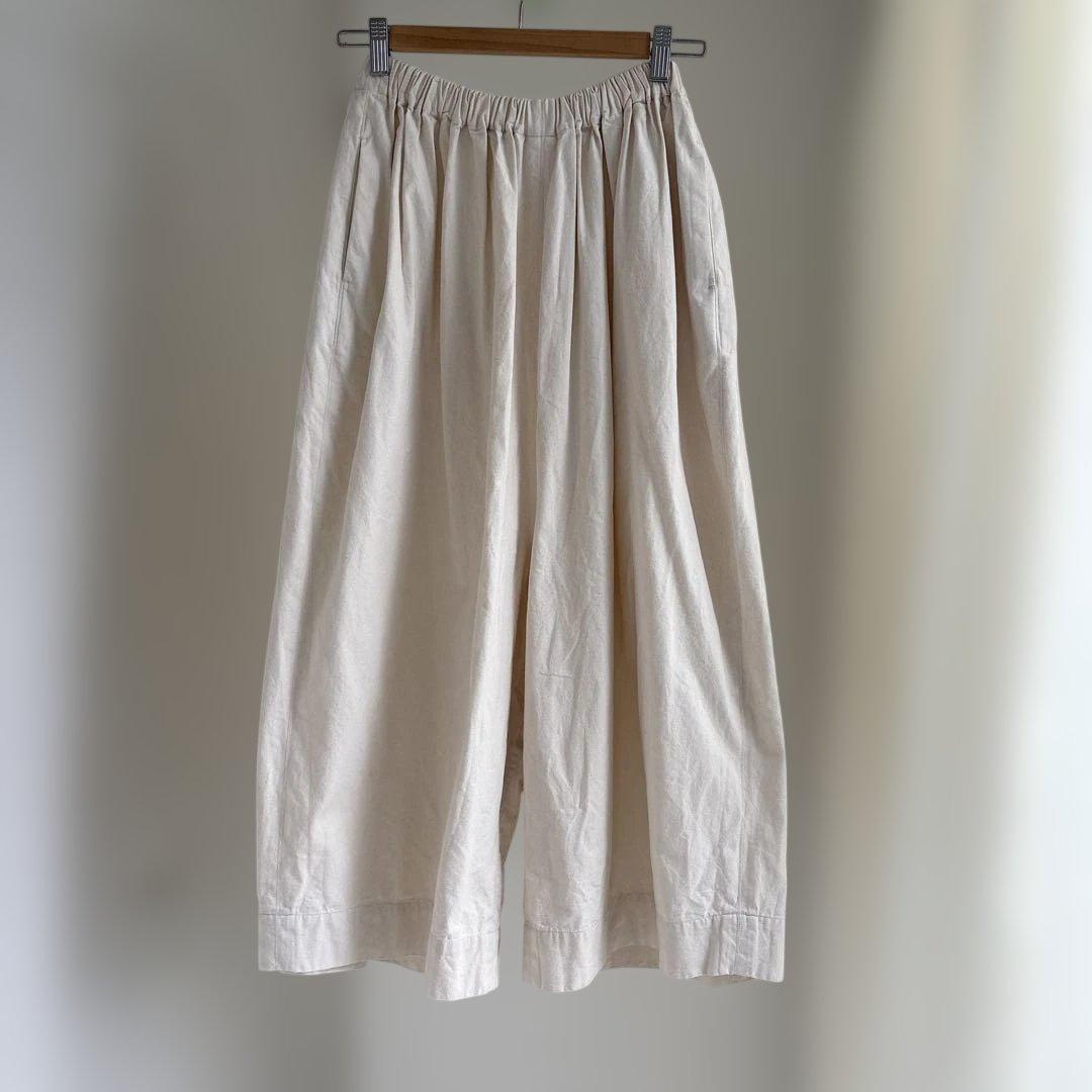 ゴーシュ コットンオックスワイドパンツ アイボリー