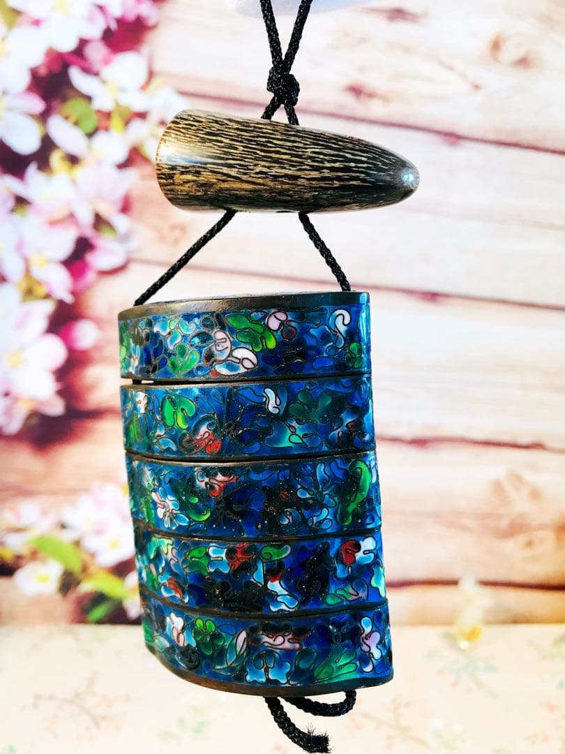 七宝焼 印籠　小物入　根付け