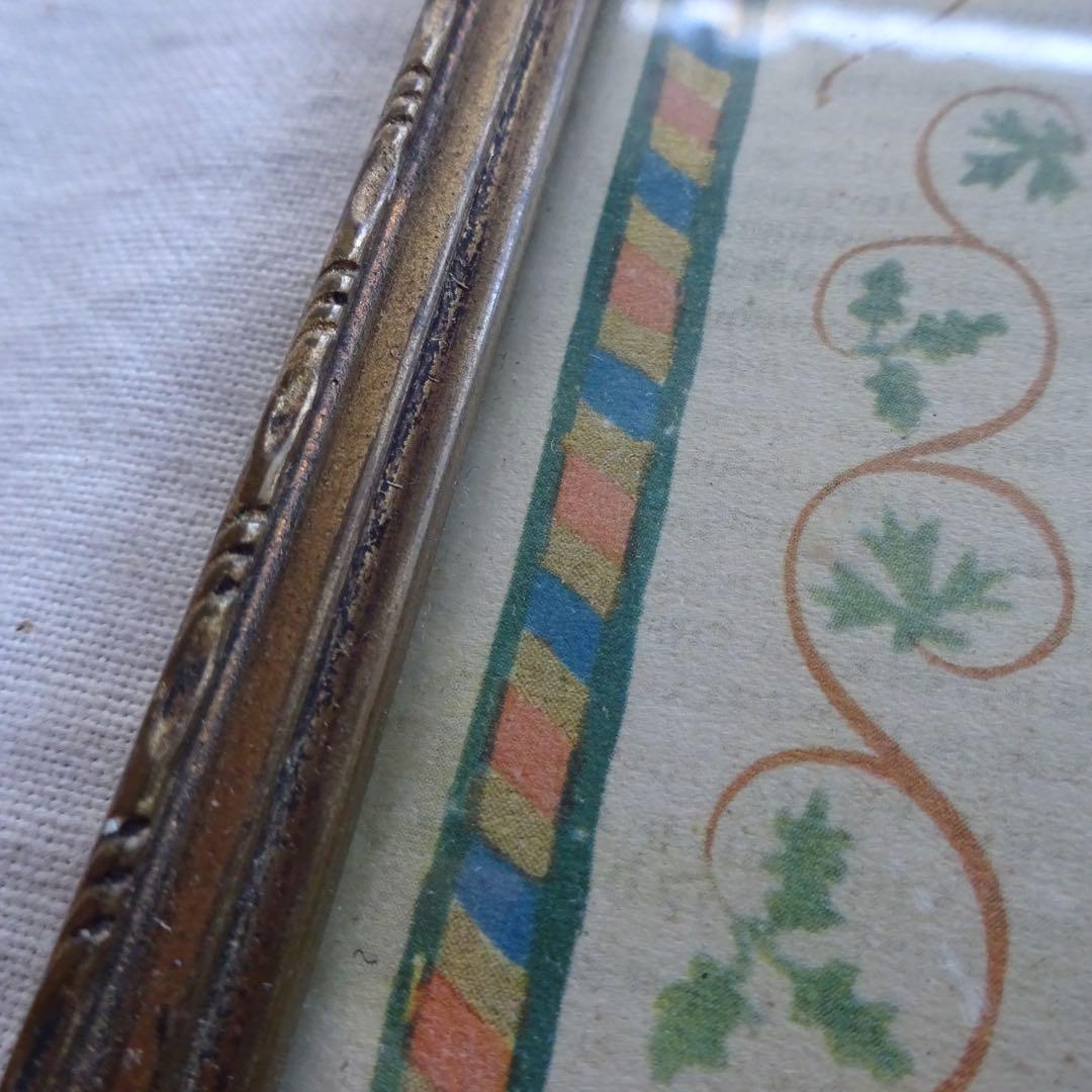 アンティーク 額 フレーム ブロカント マネッセ写本 ホーリーカード 蚤の市