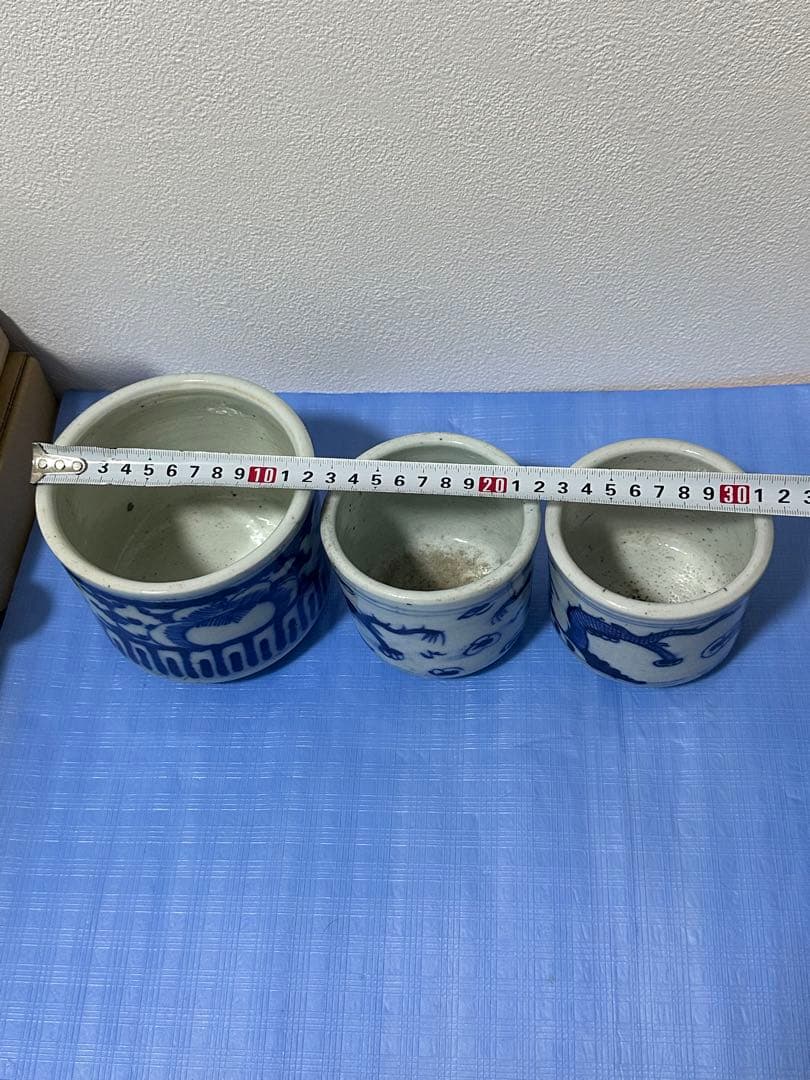 中国古玩 清時代 染付香炉