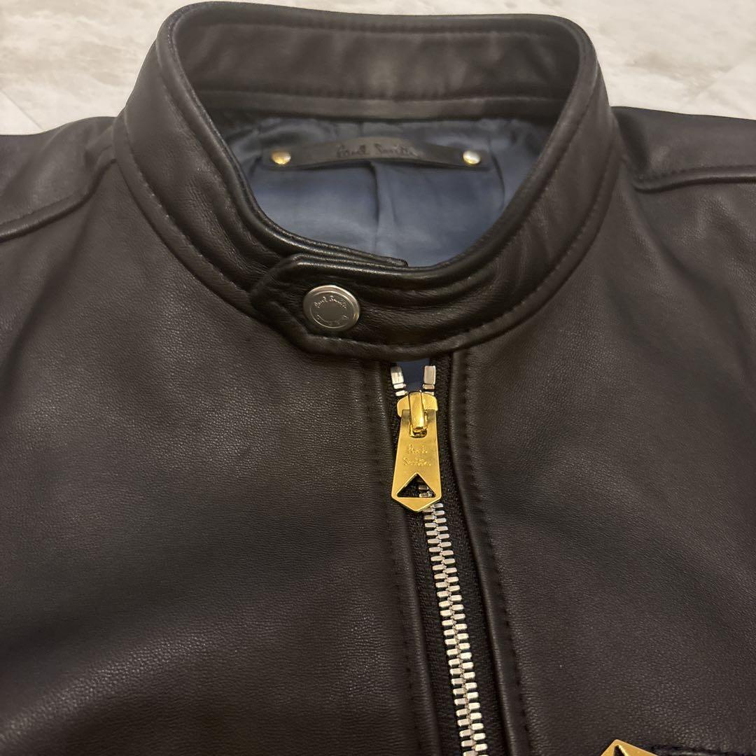 美品 PaulSmith ポールスミス レザー ライダースジャケット 羊革