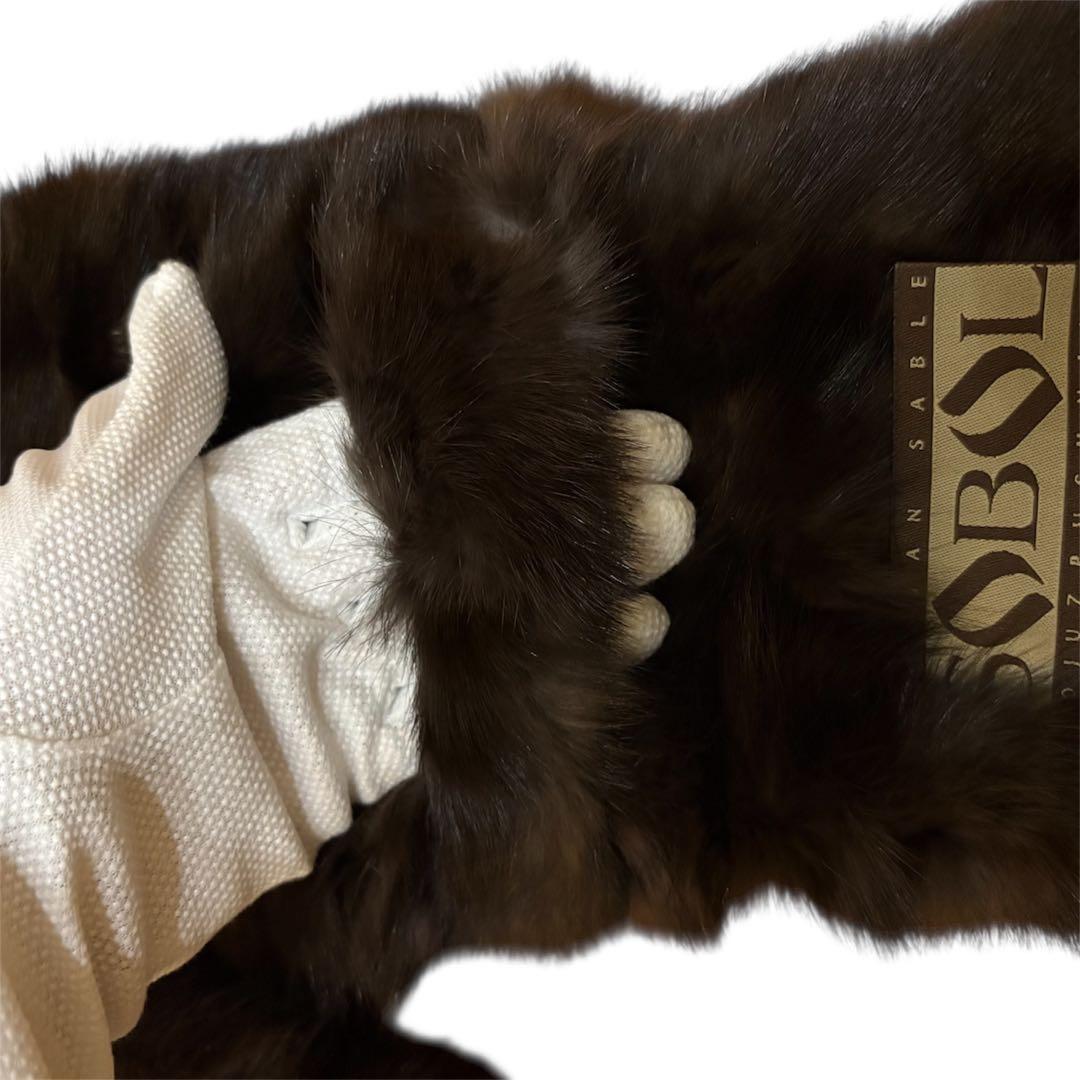SOBOL ソボル　マフラー　ショール　ブラウン　ファー