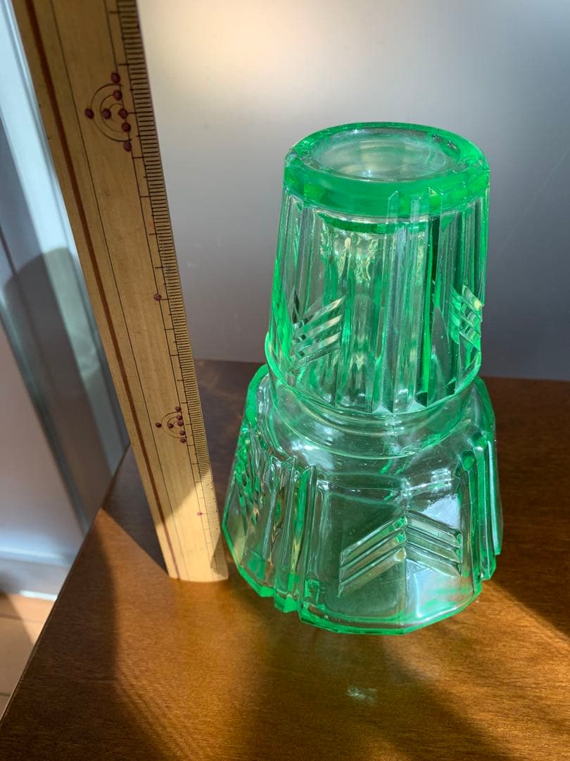 アンティーク　ウランガラス　デキャンタ　グラス