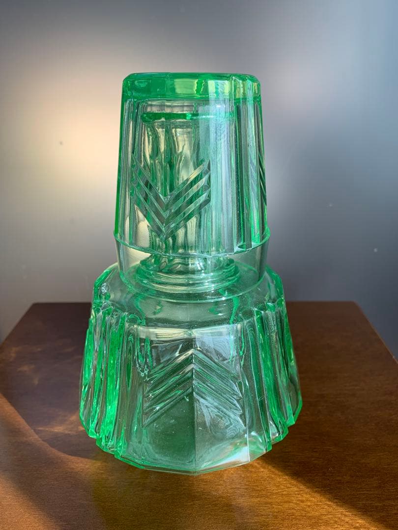 アンティーク　ウランガラス　デキャンタ　グラス