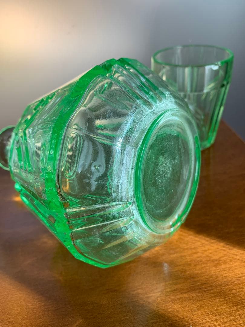 アンティーク　ウランガラス　デキャンタ　グラス