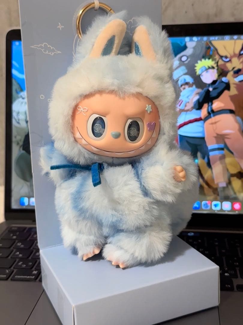 【海外限定】ZIMOMO LABUBU ラブブ ぬいぐるみ 水色 かわいい