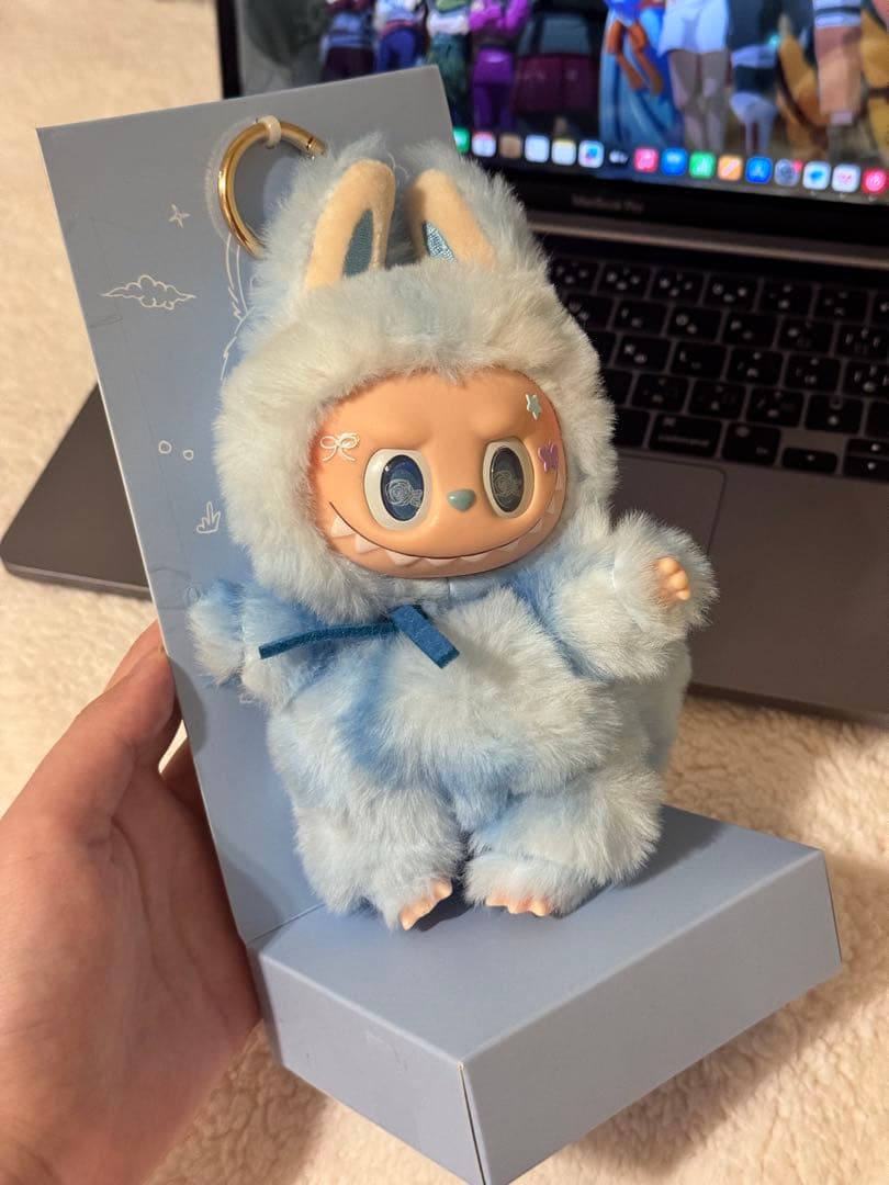 【海外限定】ZIMOMO LABUBU ラブブ ぬいぐるみ 水色 かわいい