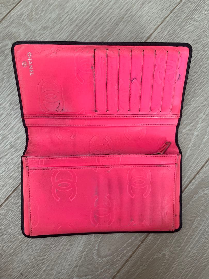 シャネル CHANEL カンボンライン ブラック 長財布