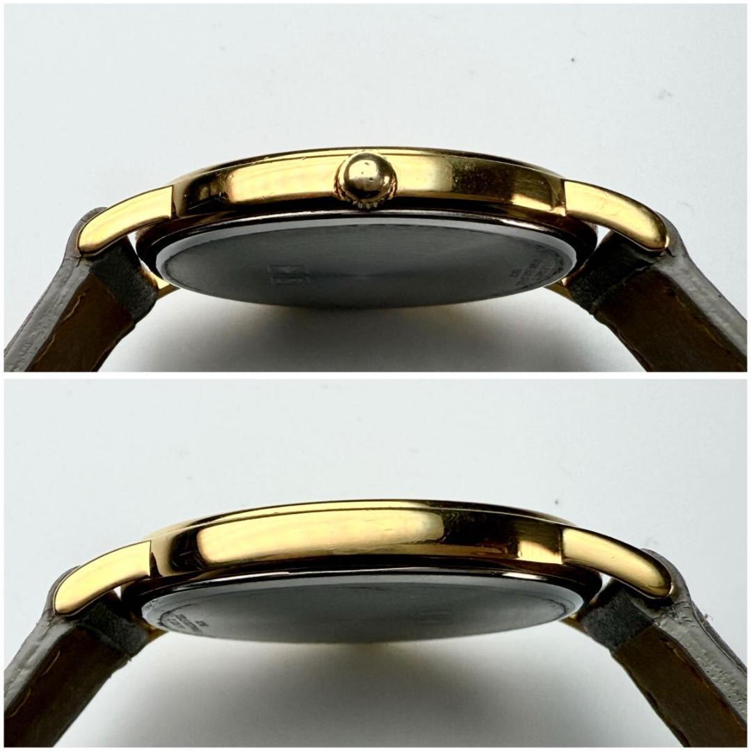 美品 メンズ【新品電池稼働】ロンジン 腕時計 クォーツ ゴールド文字盤 純正尾錠