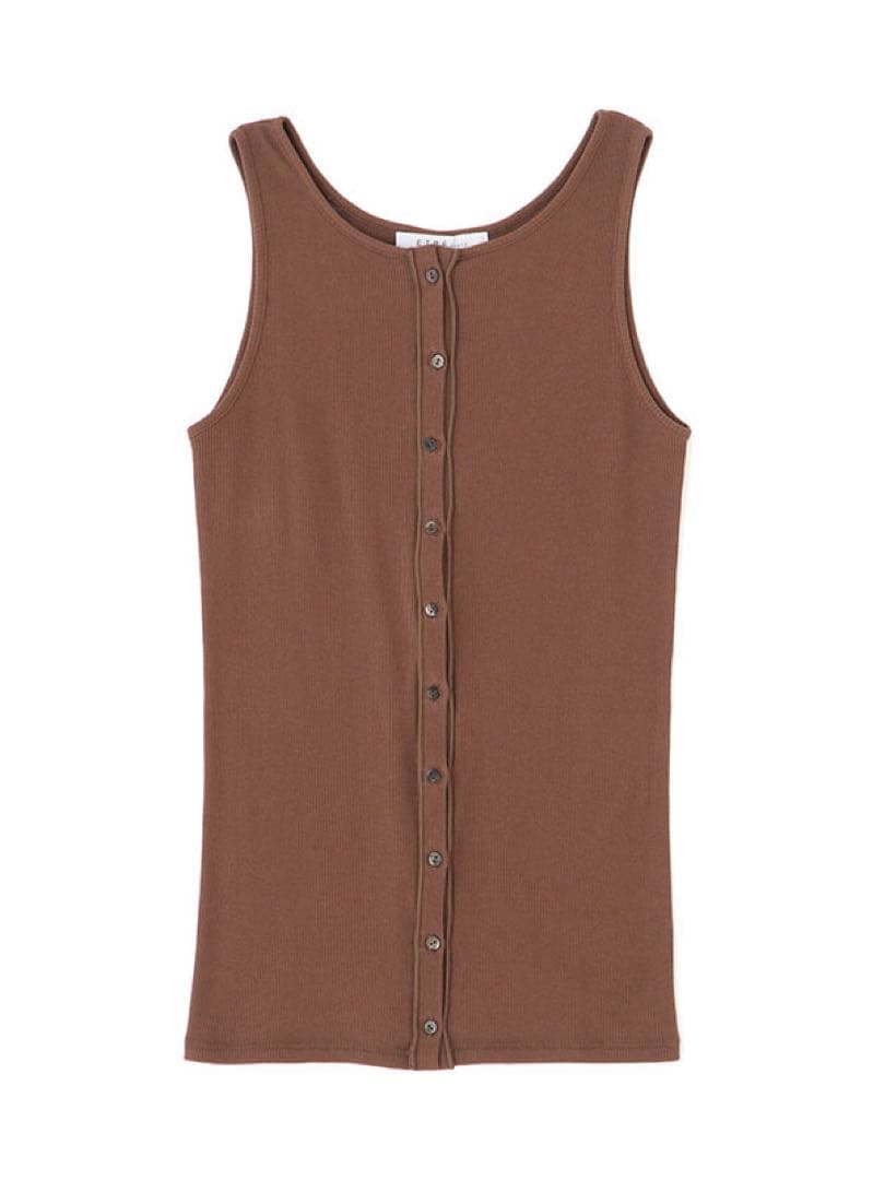 フロントオープンタンクトップ　ブラウン