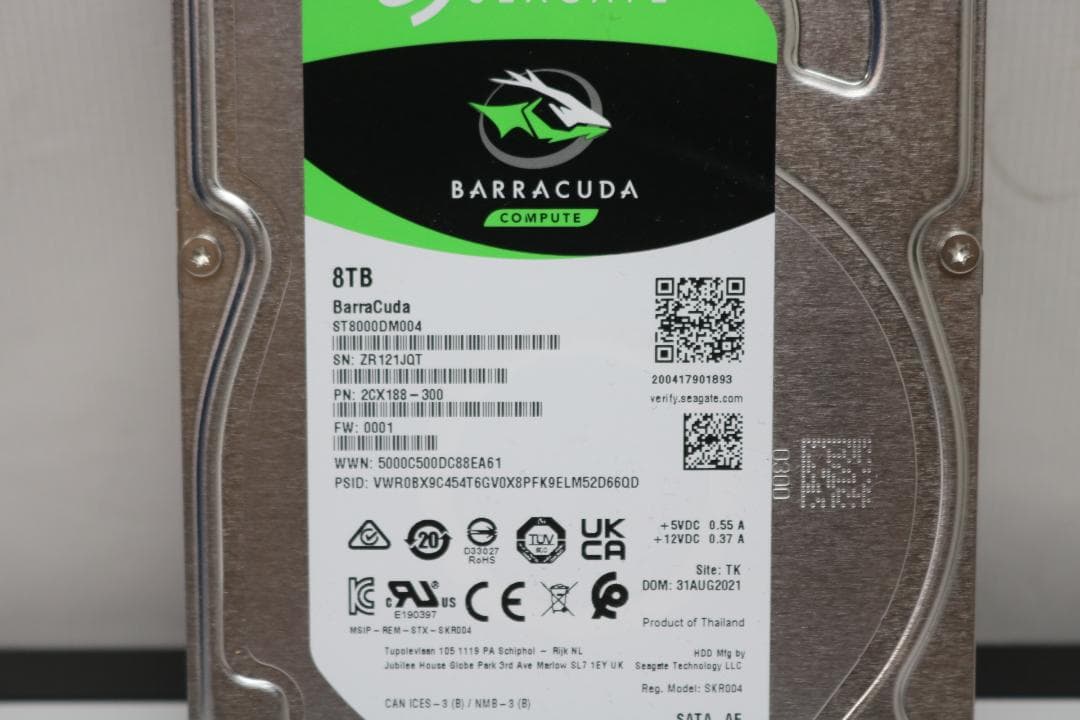 8TB HDD ST8000DM004-2CX188 15時間程度　美品