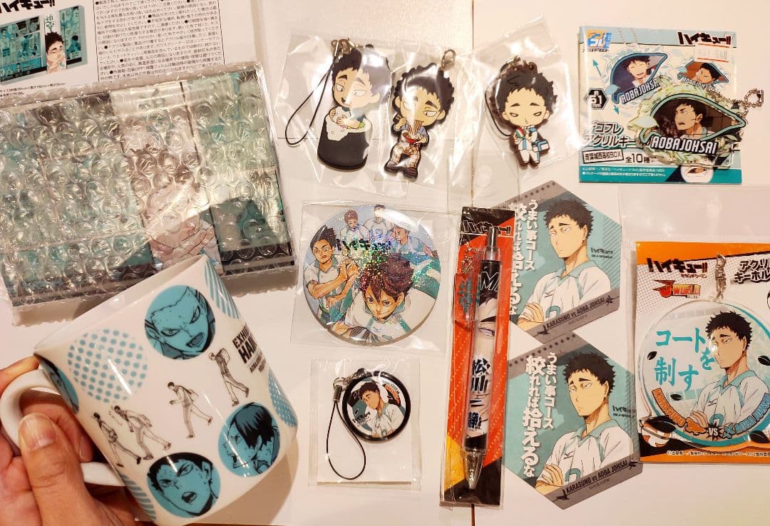 箱汚れ有　ハイキュー　松川一静　アクリルブロック　ハイキュー展マグカップ他